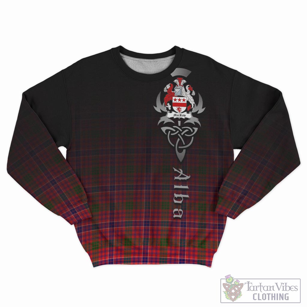 Tartan Vibes Clothing MacRow Tartan Sweatshirt Featuring Alba Gu Brath Family Crest Celtic Inspired