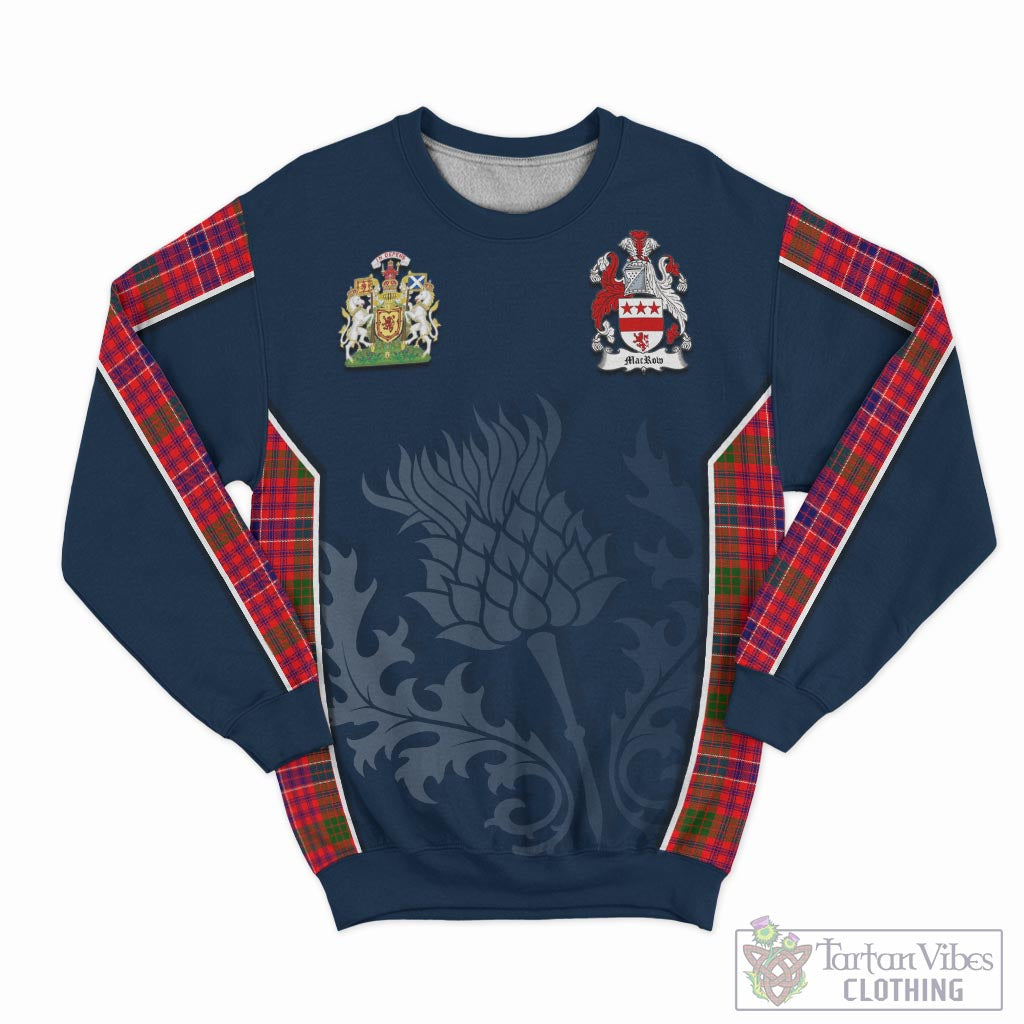 Tartan Vibes Clothing MacRow Tartan Sweatshirt with Family Crest and Scottish Thistle Vibes Sport Style