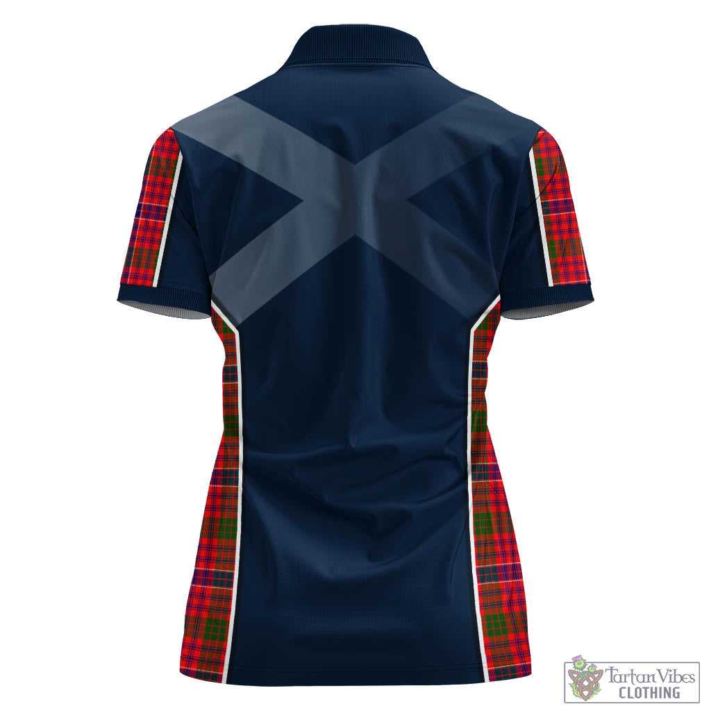 Tartan Vibes Clothing MacRow Tartan Women's Polo Shirt with Family Crest and Scottish Thistle Vibes Sport Style