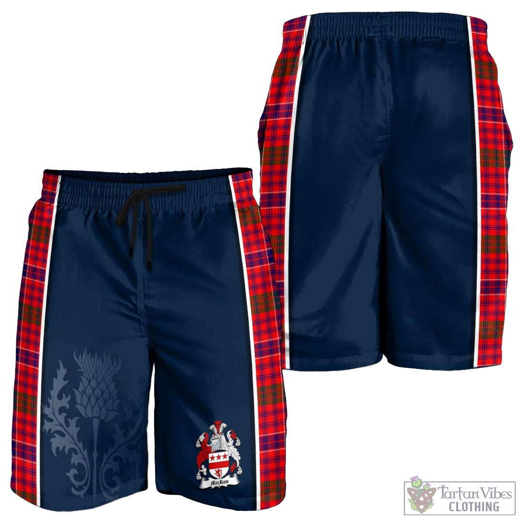 Tartan Vibes Clothing MacRow Tartan Men's Shorts with Family Crest and Scottish Thistle Vibes Sport Style