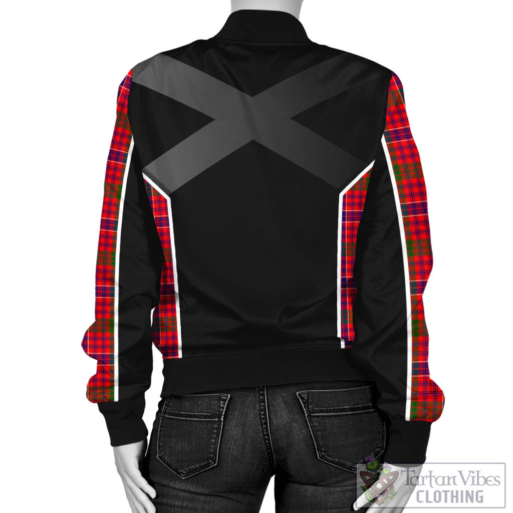 Tartan Vibes Clothing MacRow Tartan Bomber Jacket with Family Crest and Scottish Thistle Vibes Sport Style