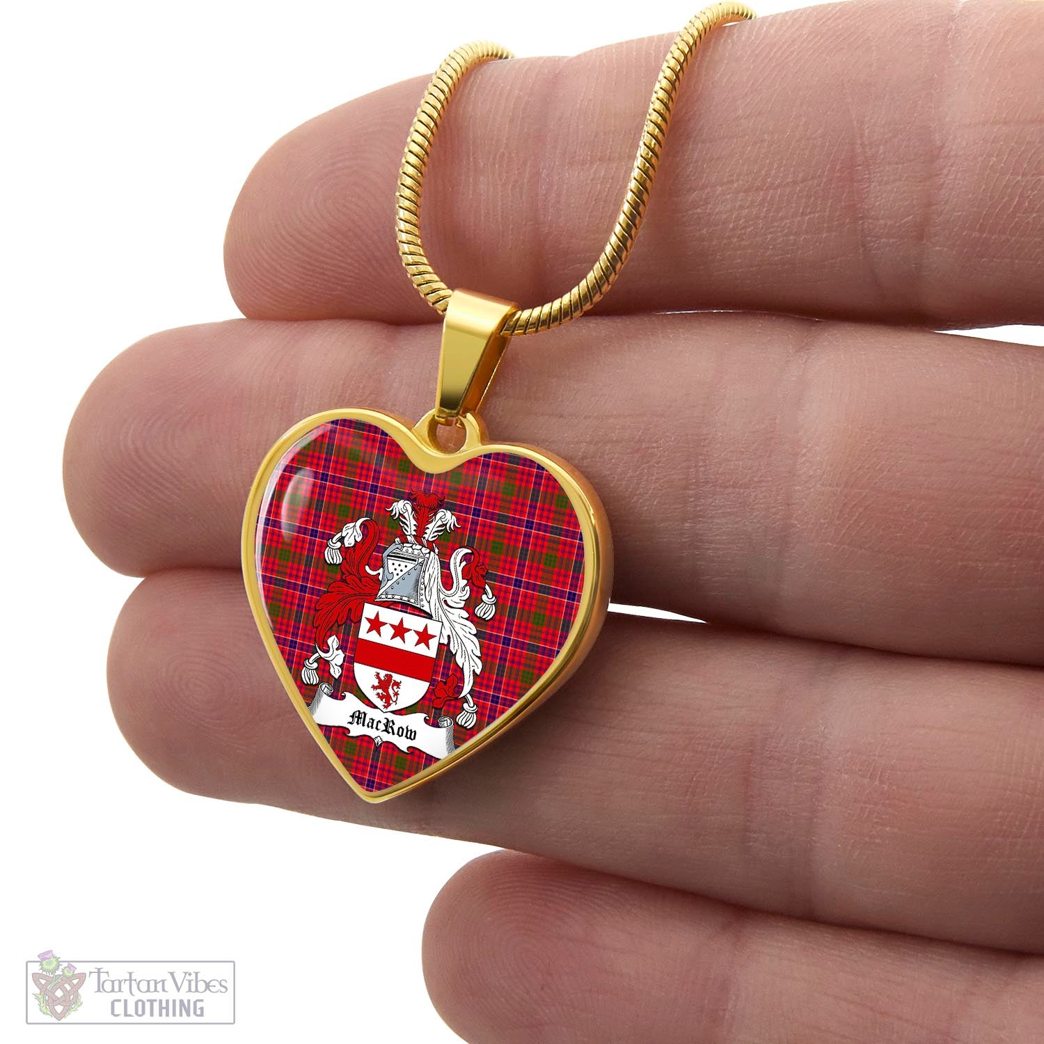 Tartan Vibes Clothing MacRow Tartan Heart Necklace with Family Crest