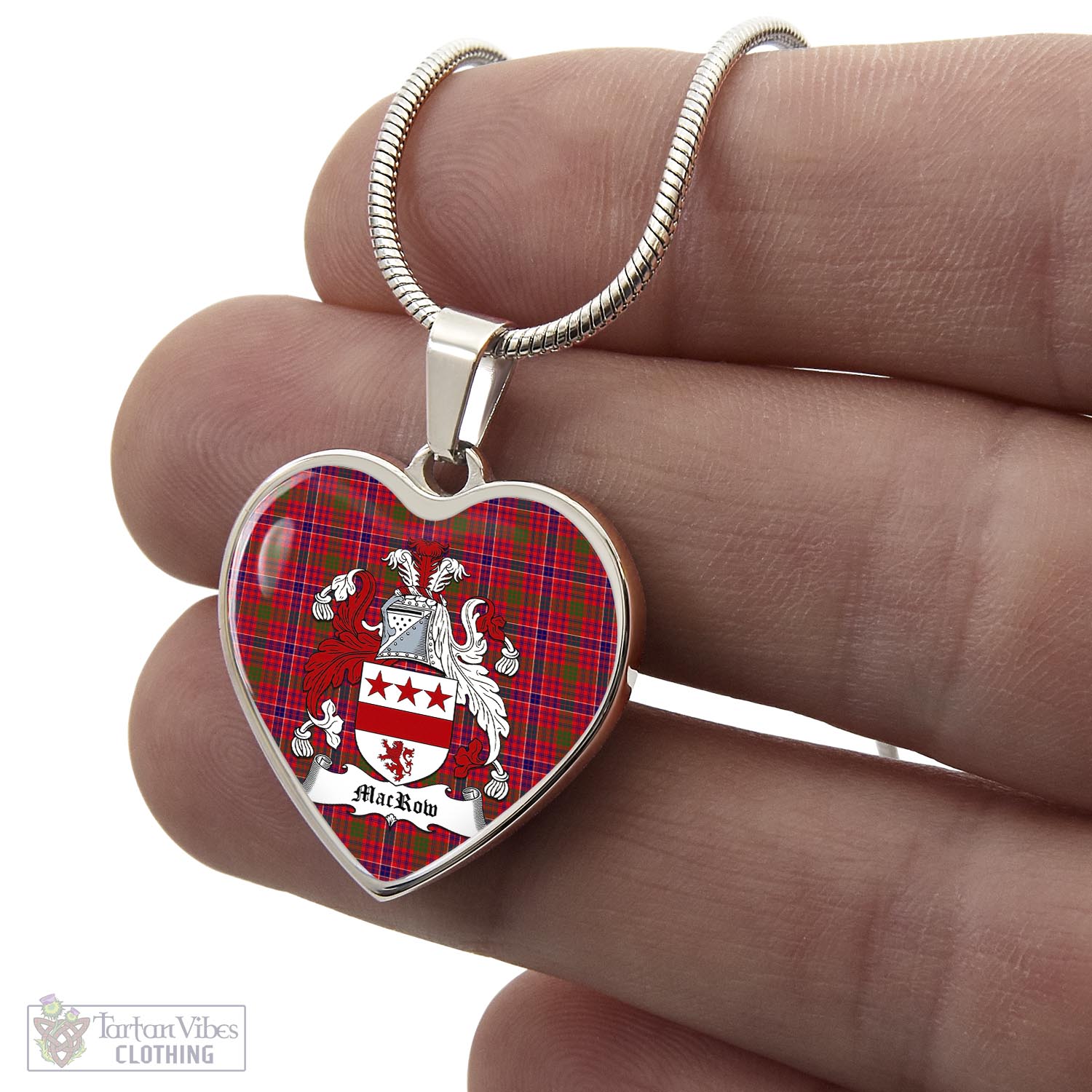 Tartan Vibes Clothing MacRow Tartan Heart Necklace with Family Crest