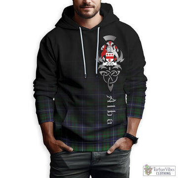 MacRow Hunting Tartan Hoodie Featuring Alba Gu Brath Family Crest Celtic Inspired