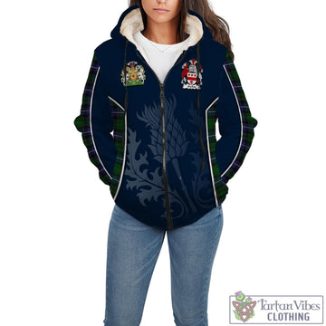 MacRow Hunting Tartan Sherpa Hoodie with Family Crest and Scottish Thistle Vibes Sport Style