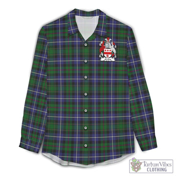 MacRow Hunting Tartan Women's Casual Shirt with Family Crest Female - Tartan Vibes Clothing