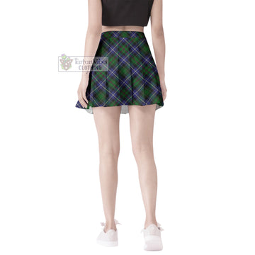 MacRow Hunting Tartan Women's Plated Mini Skirt Cross Style