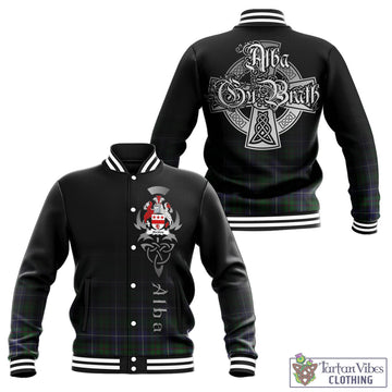 MacRow Hunting Tartan Baseball Jacket Featuring Alba Gu Brath Family Crest Celtic Inspired