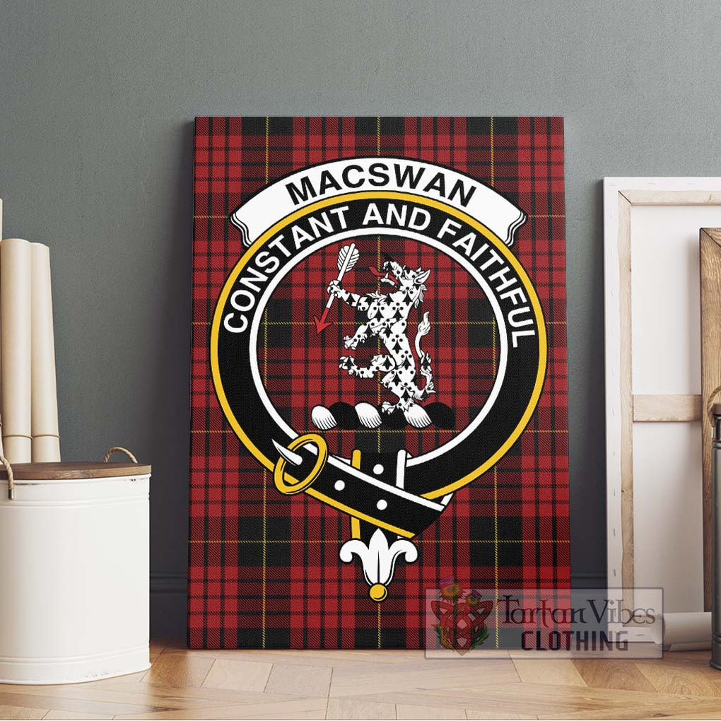 MacSwan Tartan Canvas Print Wall Art with Family Crest Without Frame - Tartan Vibes Clothing