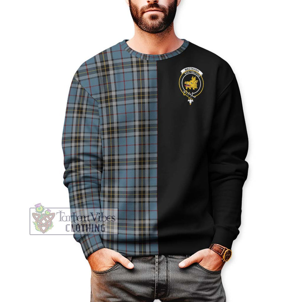 MacTavish Dress Tartan Sweatshirt with Family Crest and Half Of Me Style Unisex - Tartanvibesclothing Shop