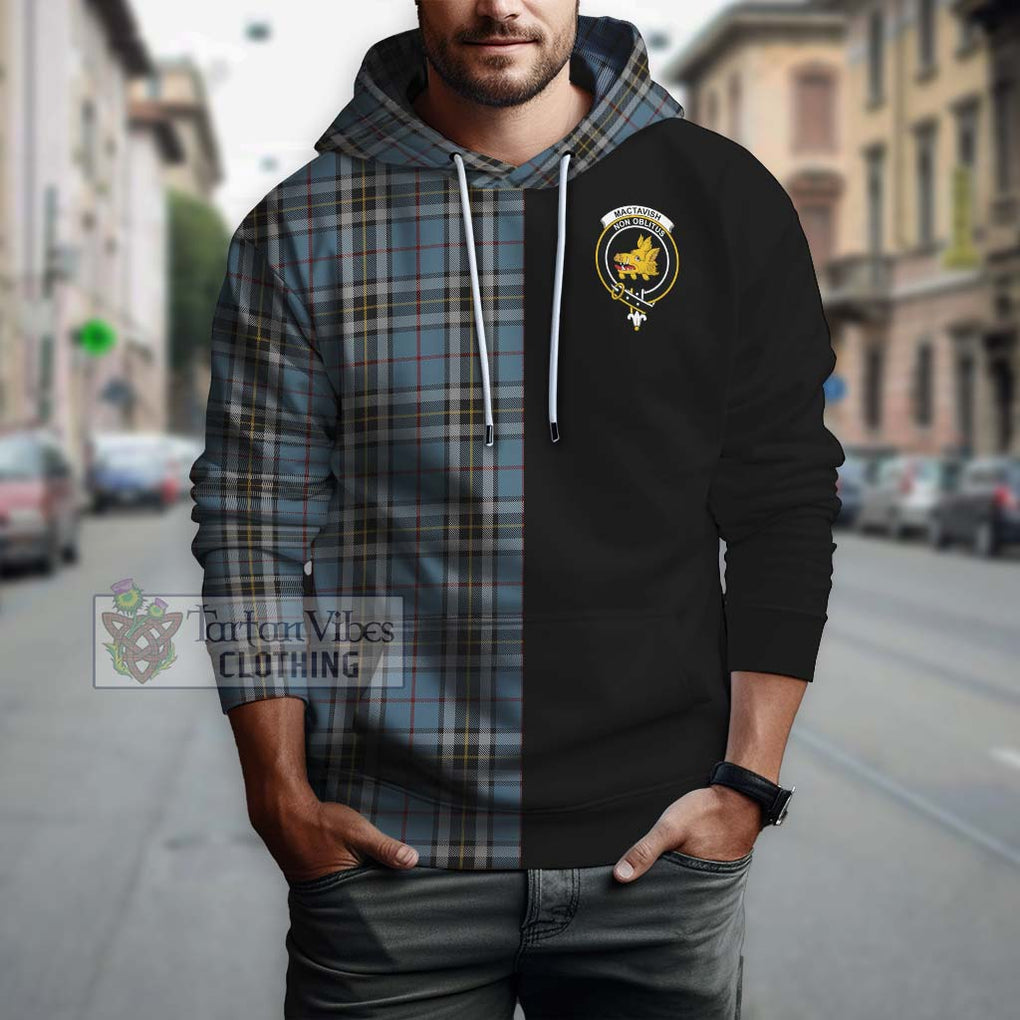 MacTavish Dress Tartan Hoodie with Family Crest and Half Of Me Style Zip Hoodie - Tartanvibesclothing Shop