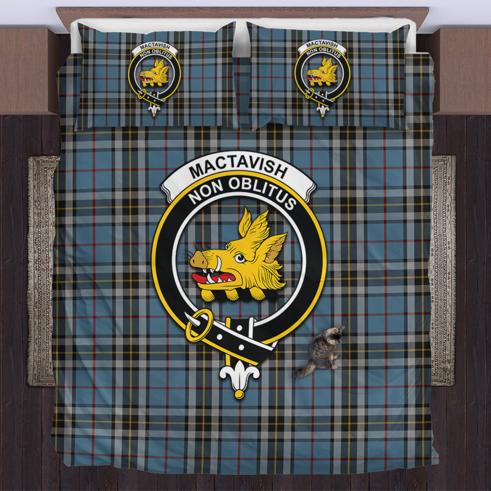 MacTavish Dress Tartan Bedding Set with Family Crest US Bedding Set - Tartan Vibes Clothing