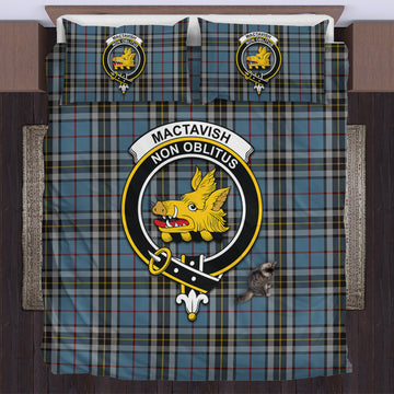 MacTavish Dress Tartan Bedding Set with Family Crest