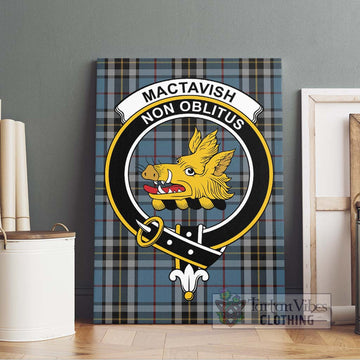 MacTavish Dress Tartan Canvas Print Wall Art with Family Crest