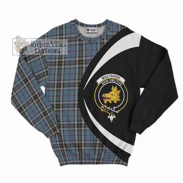 MacTavish Dress Tartan Sweatshirt with Family Crest Circle Style