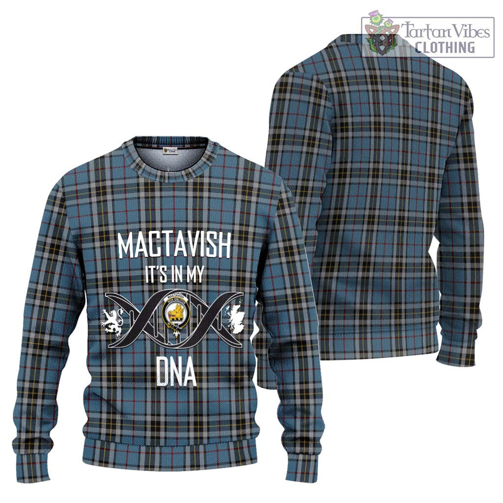 MacTavish Dress Tartan Knitted Sweater with Family Crest DNA In Me Style Unisex - Tartanvibesclothing Shop