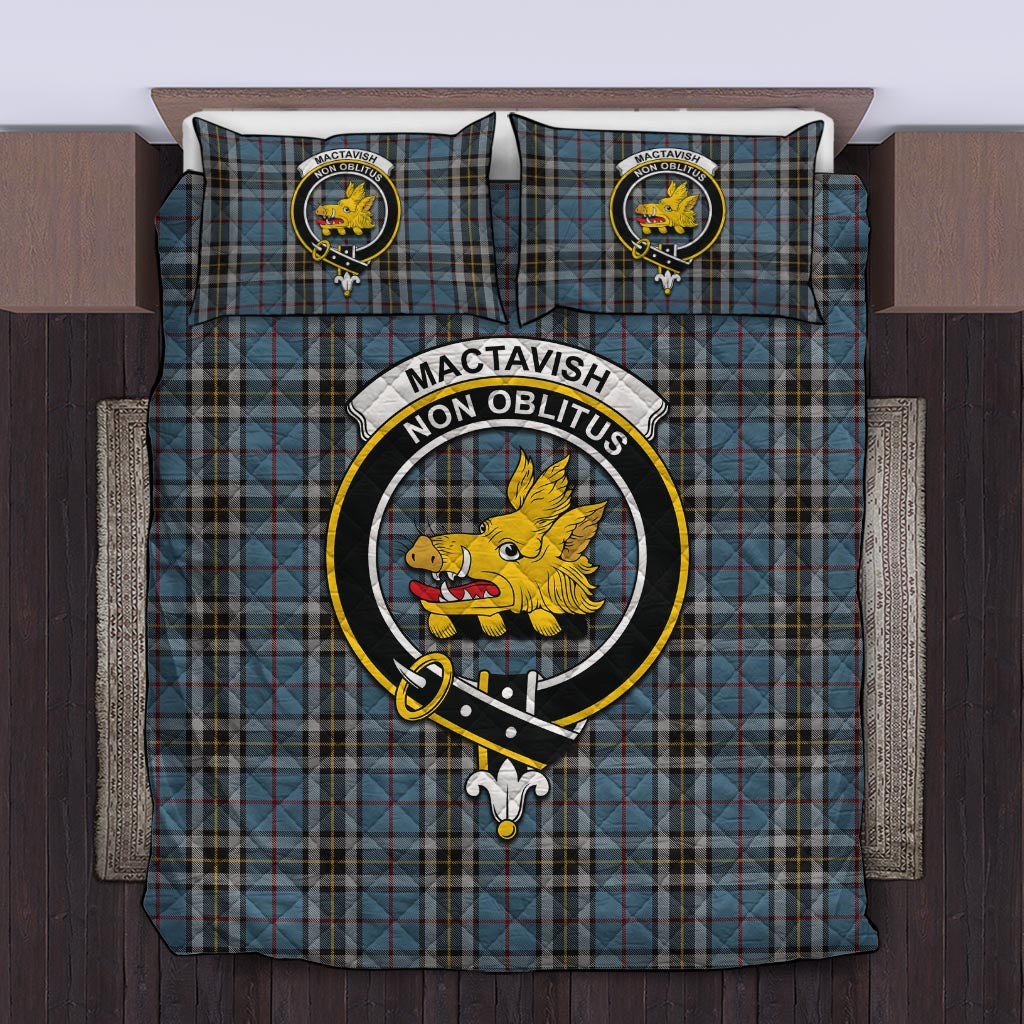 MacTavish Dress Tartan Quilt Bed Set with Family Crest Twin - Tartan Vibes Clothing