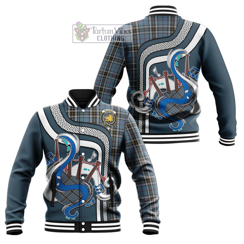 Tartan Vibes Clothing MacTavish Dress Tartan Baseball Jacket with Epic Bagpipe Style