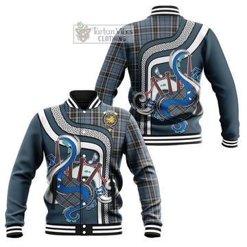 MacTavish Dress Tartan Baseball Jacket with Epic Bagpipe Style