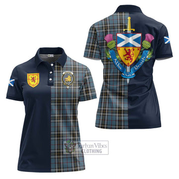 MacTavish Dress Tartan Women's Polo Shirt Alba with Scottish Lion Royal Arm Half Style