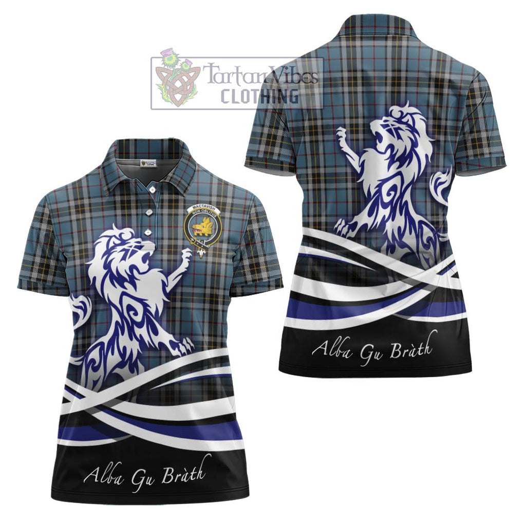 MacTavish Dress Tartan Women's Polo Shirt with Alba Gu Brath Regal Lion Emblem Women - Tartanvibesclothing Shop