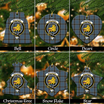 MacTavish Dress Tartan Christmas Ceramic Ornaments with Family Crest