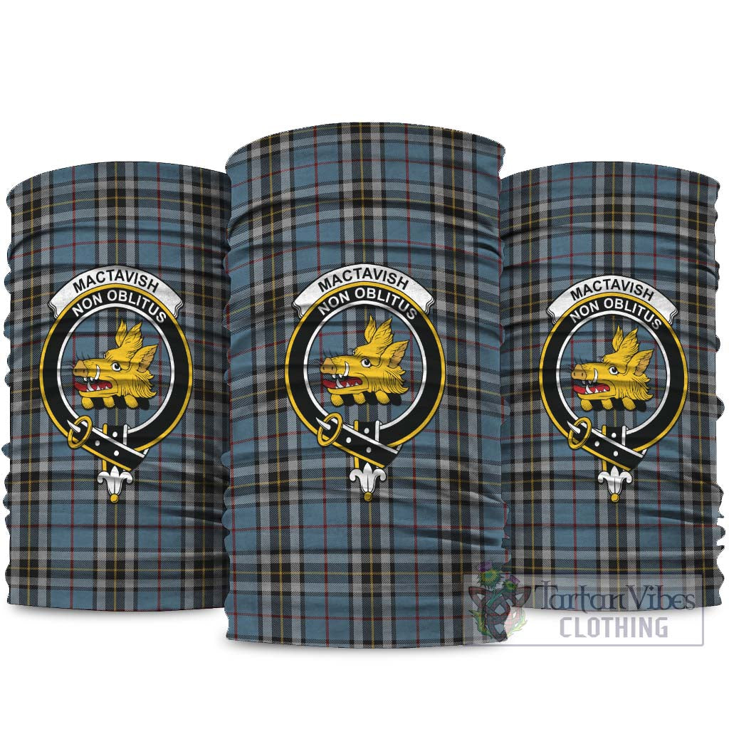 MacTavish Dress Tartan Neck Gaiters, Tartan Bandanas, Tartan Head Band with Family Crest