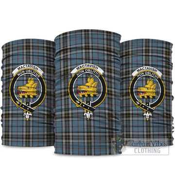 MacTavish Dress Tartan Neck Gaiters, Tartan Bandanas, Tartan Head Band with Family Crest