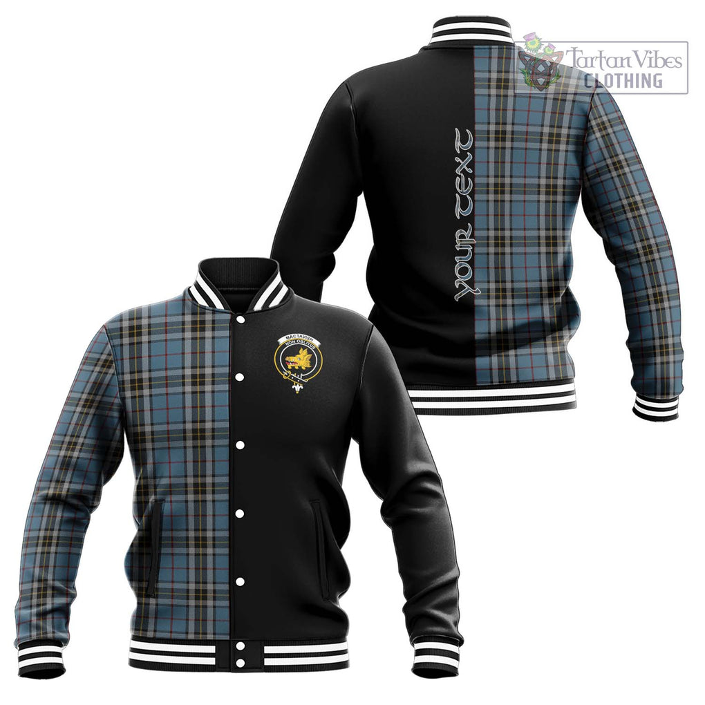 MacTavish Dress Tartan Baseball Jacket with Family Crest and Half Of Me Style Unisex - Tartanvibesclothing Shop