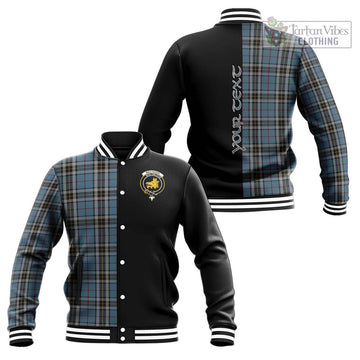 MacTavish Dress Tartan Baseball Jacket with Family Crest and Half Of Me Style