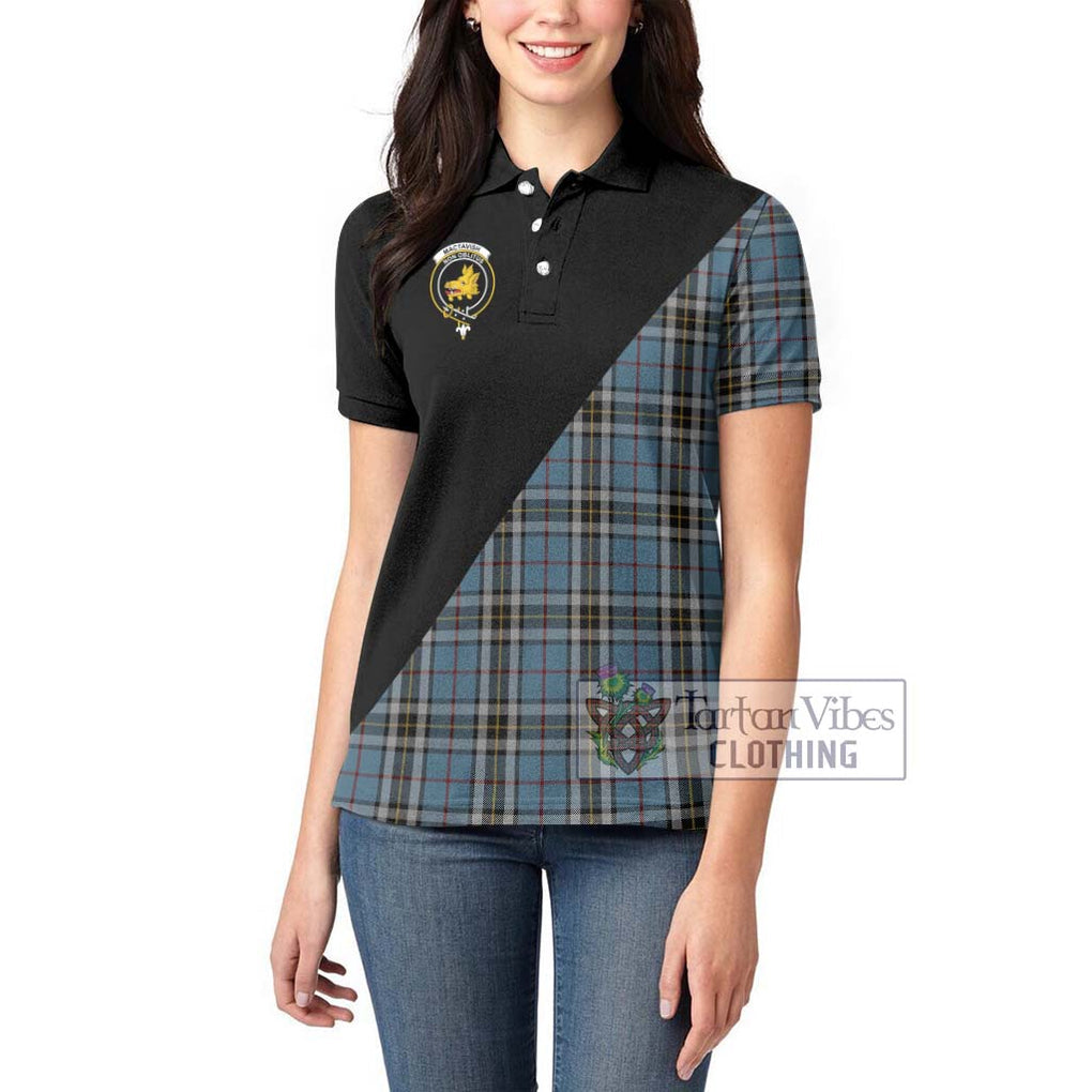 MacTavish Dress Tartan Women's Polo Shirt with Family Crest and Military Logo Style - Tartanvibesclothing Shop