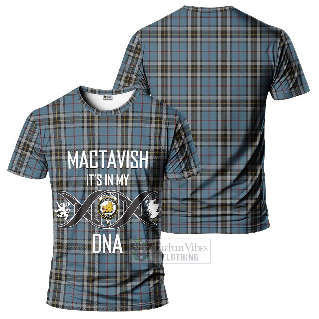 MacTavish Dress Tartan T-Shirt with Family Crest DNA In Me Style - Tartan Vibes Clothing