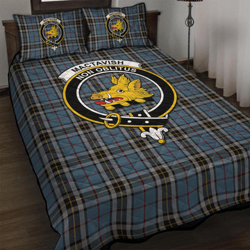 MacTavish Dress Tartan Quilt Bed Set with Family Crest