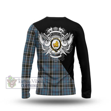 MacTavish Dress Tartan Long Sleeve T-Shirt with Family Crest and Military Logo Style