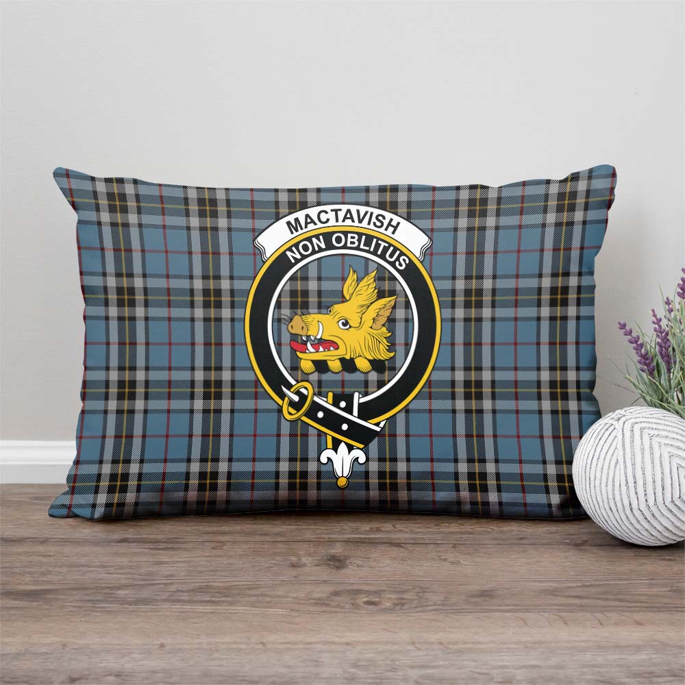 MacTavish Dress Tartan Pillow Cover with Family Crest Rectangle Pillow Cover - Tartanvibesclothing