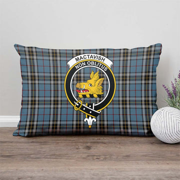 MacTavish Dress Tartan Pillow Cover with Family Crest