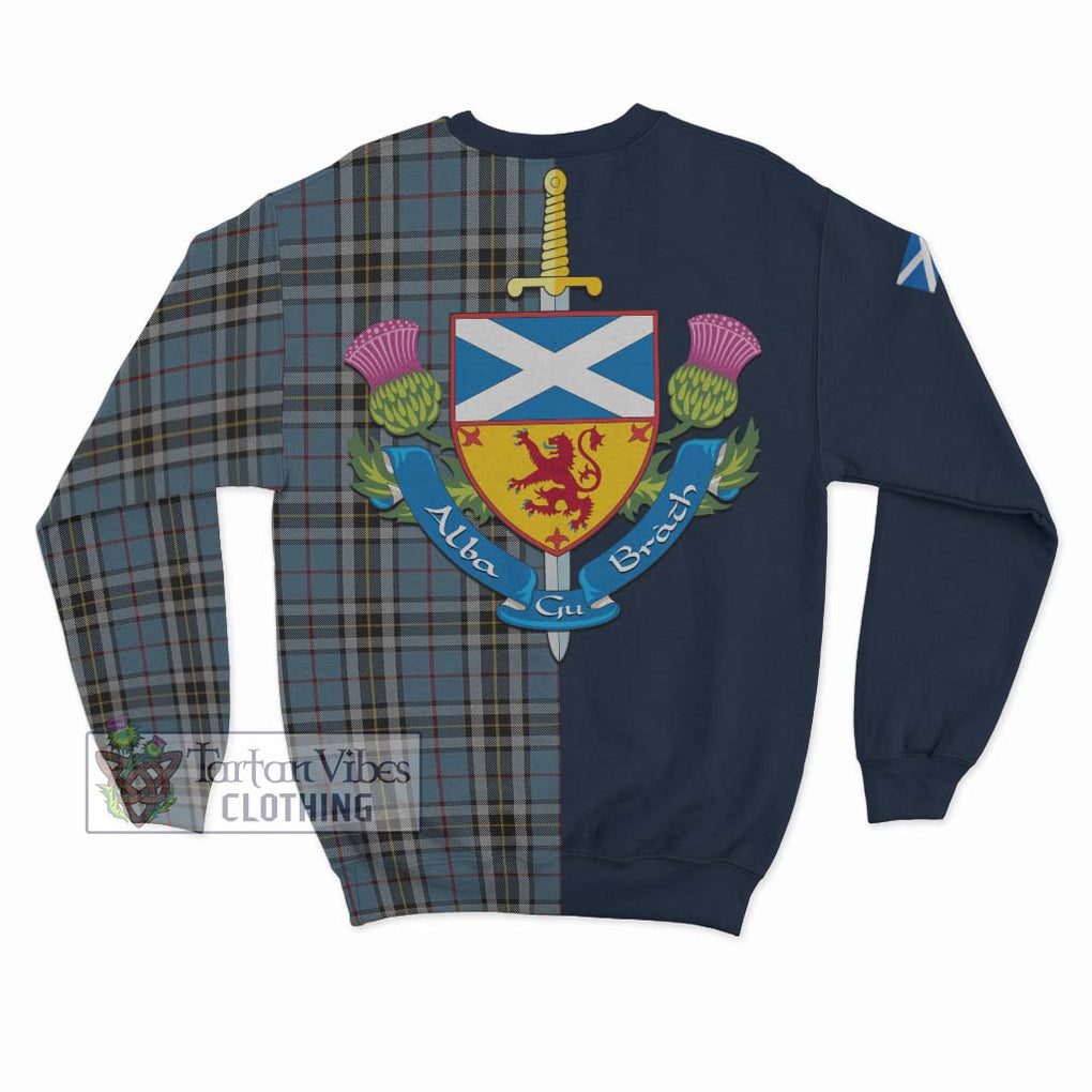 Tartan Vibes Clothing MacTavish Dress Tartan Sweatshirt with Scottish Lion Royal Arm Half Style