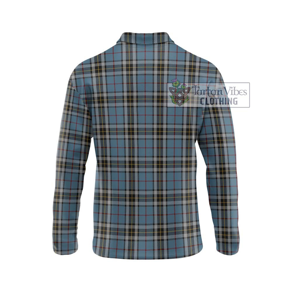 MacTavish Dress Tartan Long Sleeve Polo Shirt with Family Crest DNA In Me Style - Tartanvibesclothing Shop