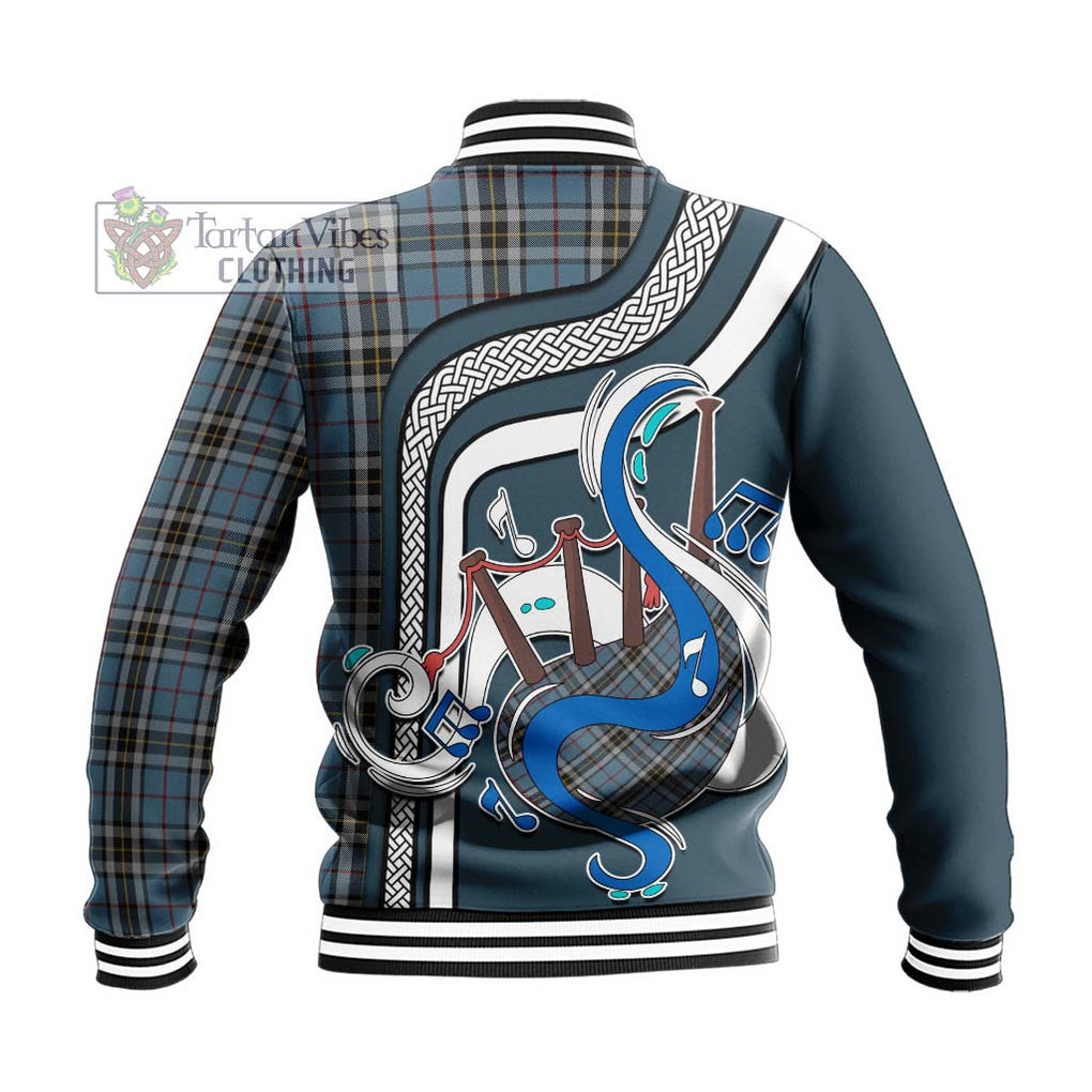 Tartan Vibes Clothing MacTavish Dress Tartan Baseball Jacket with Epic Bagpipe Style