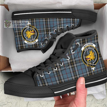 MacTavish Dress Tartan High Top Shoes with Family Crest