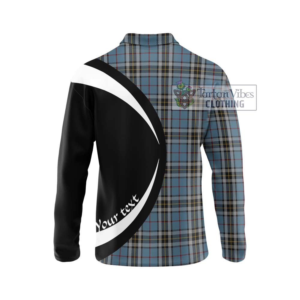 MacTavish Dress Tartan Long Sleeve Polo Shirt with Family Crest Circle Style - Tartan Vibes Clothing