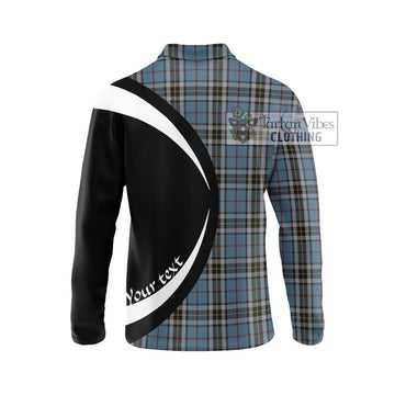 MacTavish Dress Tartan Long Sleeve Polo Shirt with Family Crest Circle Style