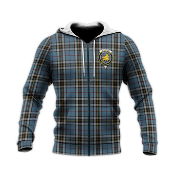 MacTavish Dress Tartan Knitted Hoodie with Family Crest