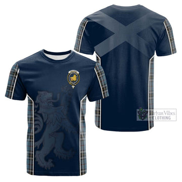 MacTavish Dress Tartan Cotton T-shirt with Family Crest and Lion Rampant Vibes Sport Style