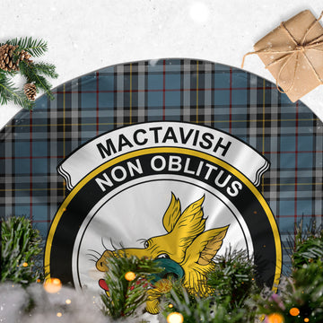 MacTavish Dress Tartan Christmas Tree Skirt with Family Crest