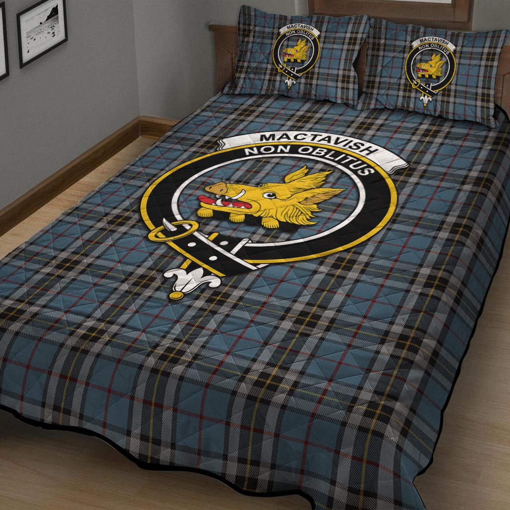 MacTavish Dress Tartan Quilt Bed Set with Family Crest - Tartan Vibes Clothing