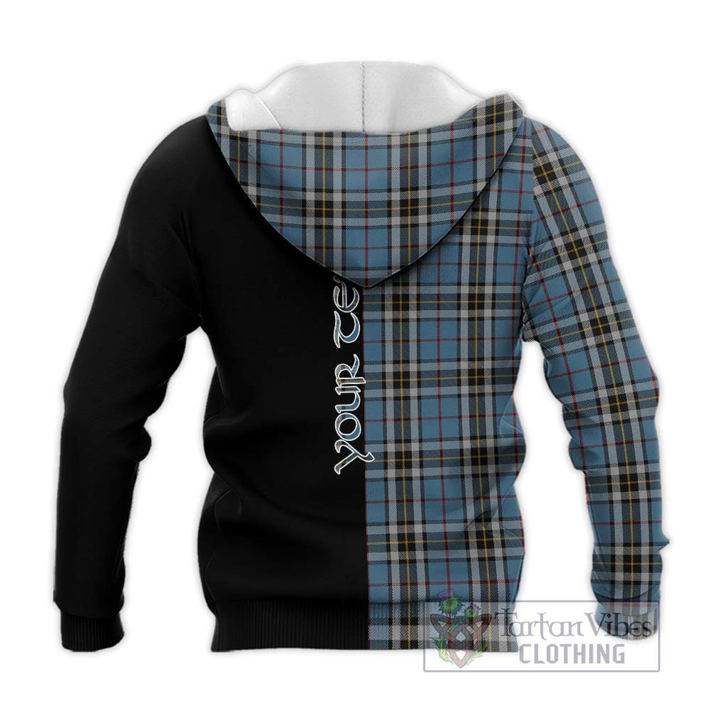 MacTavish Dress Tartan Knitted Hoodie with Family Crest and Half Of Me Style - Tartanvibesclothing Shop