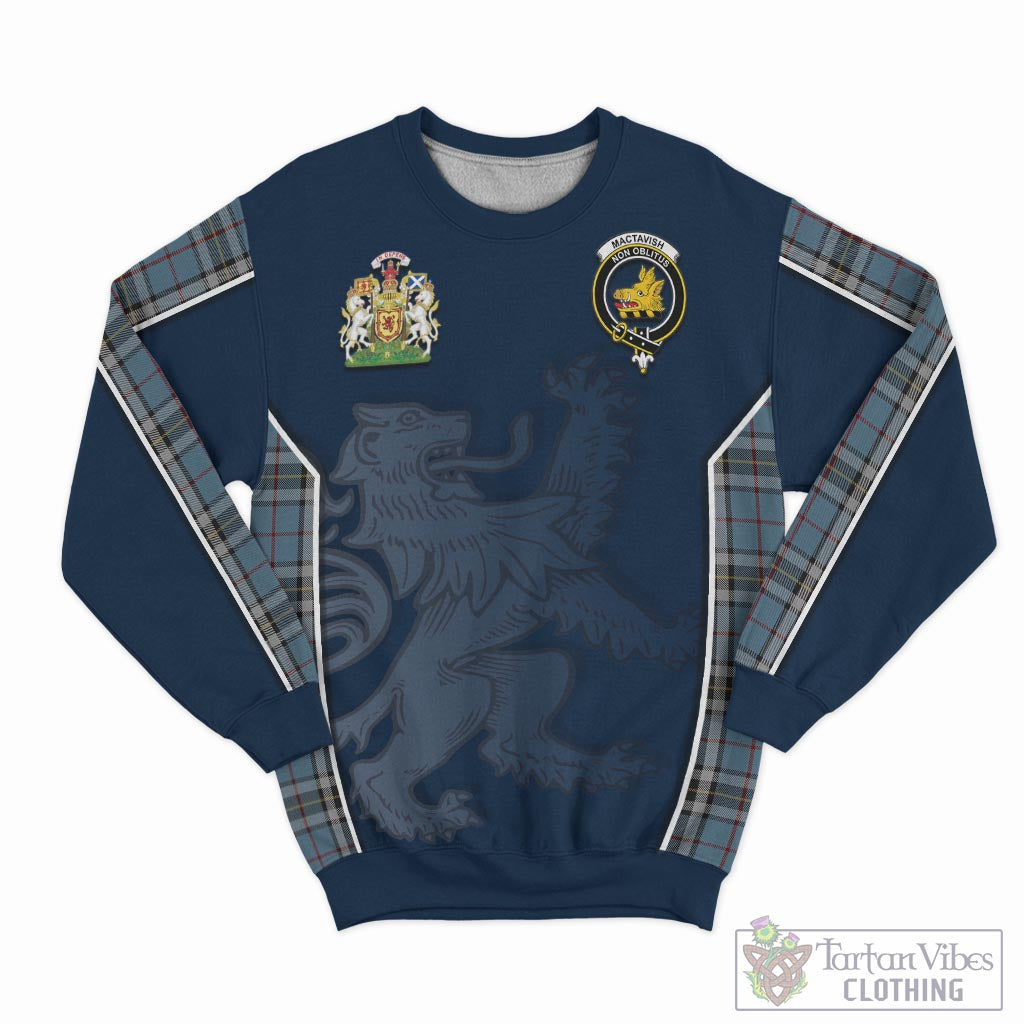 Tartan Vibes Clothing MacTavish Dress Tartan Sweater with Family Crest and Lion Rampant Vibes Sport Style