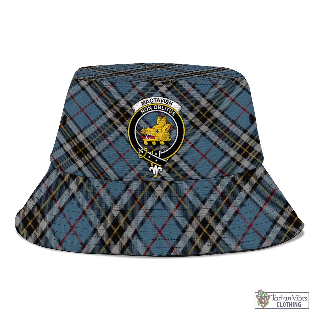 Tartan Vibes Clothing MacTavish Dress Tartan Bucket Hat with Family Crest