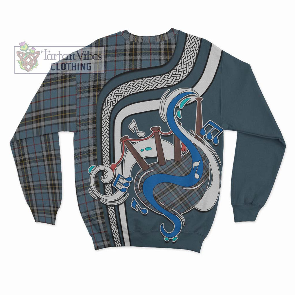 Tartan Vibes Clothing MacTavish Dress Tartan Sweatshirt with Epic Bagpipe Style